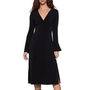 BCBG Generation Long Bell Sleeve Side Slit Midi Dress NWT